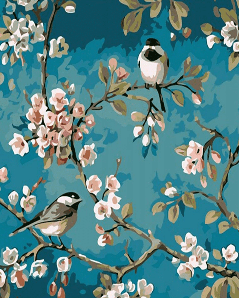 Fåglar På Blått