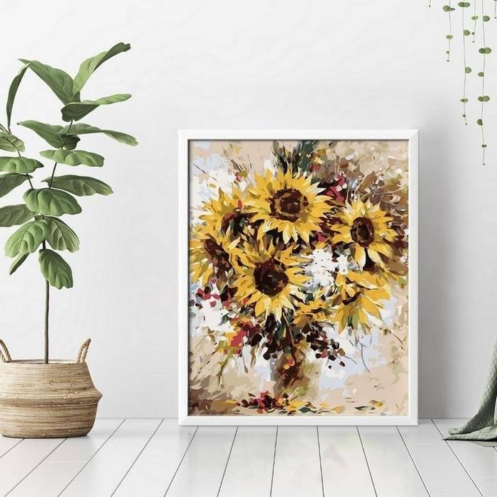 Mosaic - Vase with sunflowers - 40x50cm