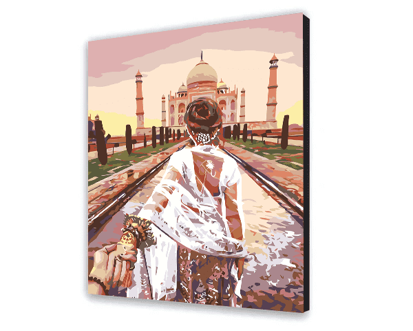 Malovani podle cisel Pár Taj Mahal