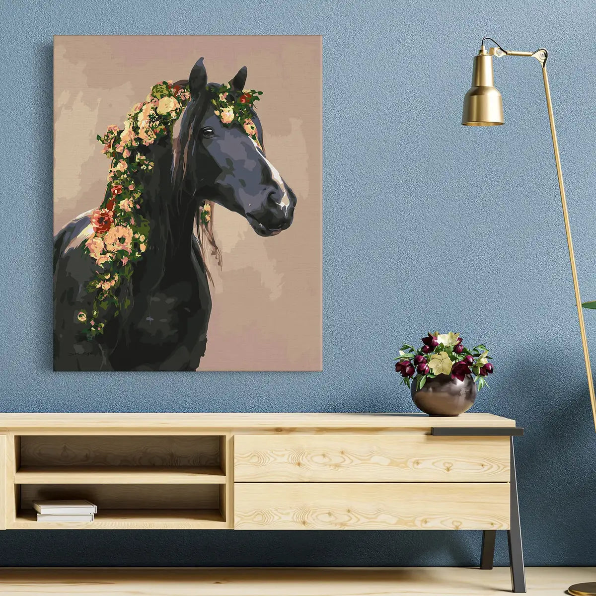 Häst i blomma