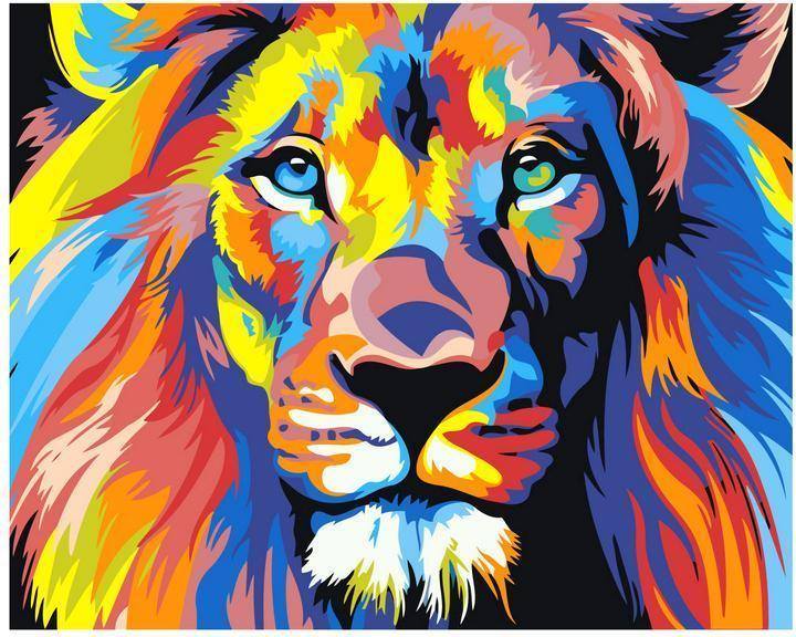 Färgad lejon