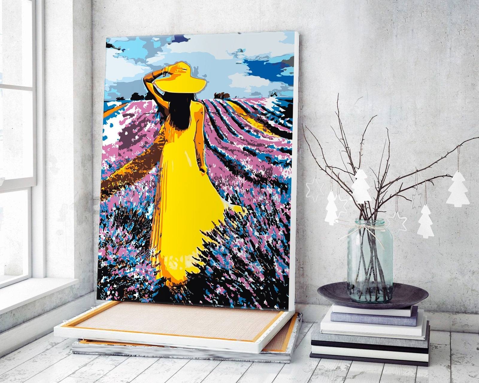 Girl In Yellow Dress, Lavender Field